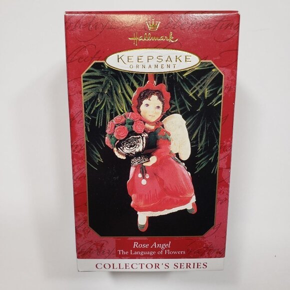 NWT The Language of Flowers Rose Angel 1999 #4 Series Hallmark Keepsake Ornament - Picture 1 of 1
